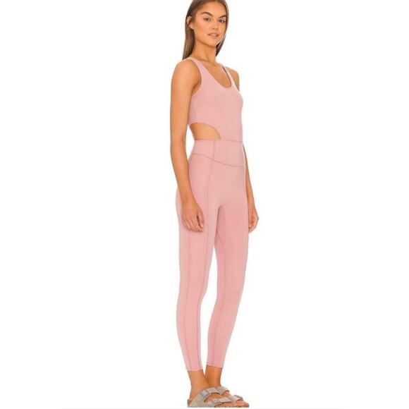 New Free People FP MOVEMENT Back It Up Yoga Jumpsuit $98 MEDIUM Peach - Picture 3 of 7